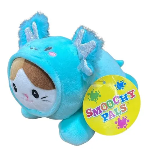 Peluche animalito disfrazado ajolote celeste